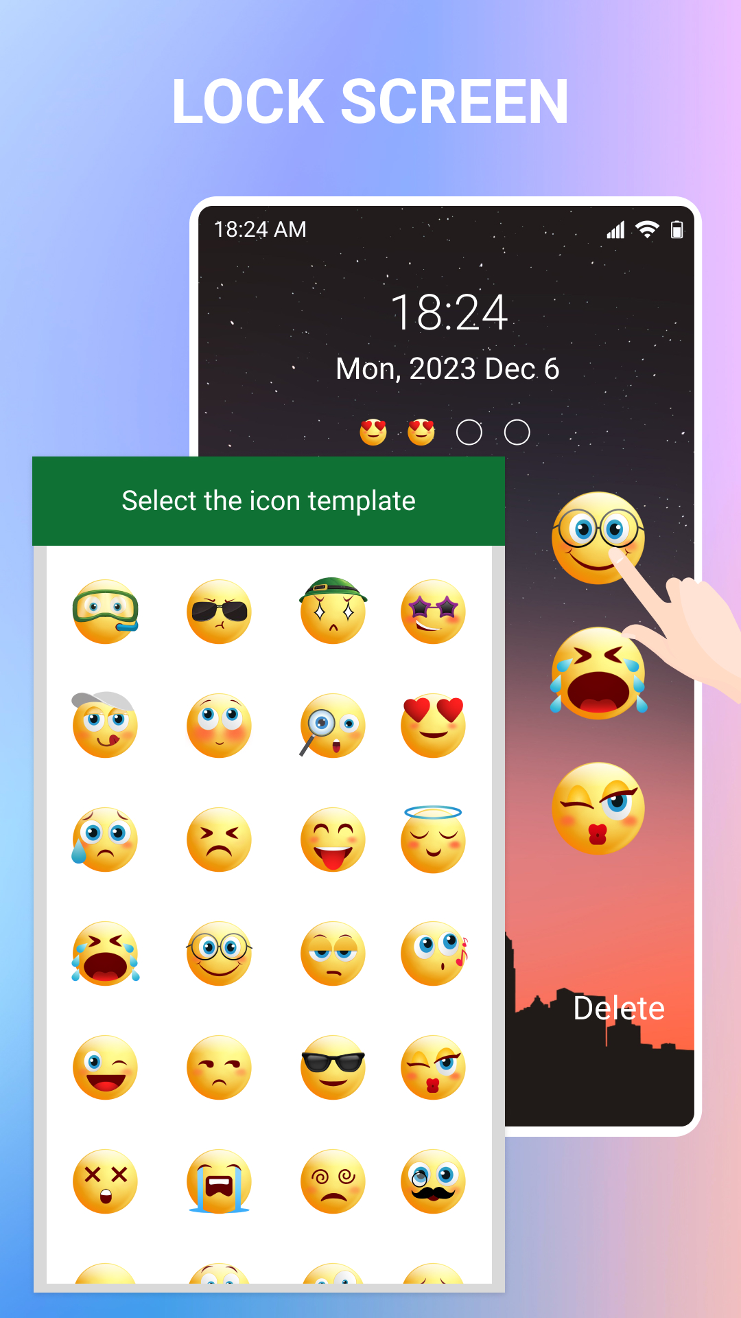 اسکرین شات 6 برنامه Emoji Lock Screen