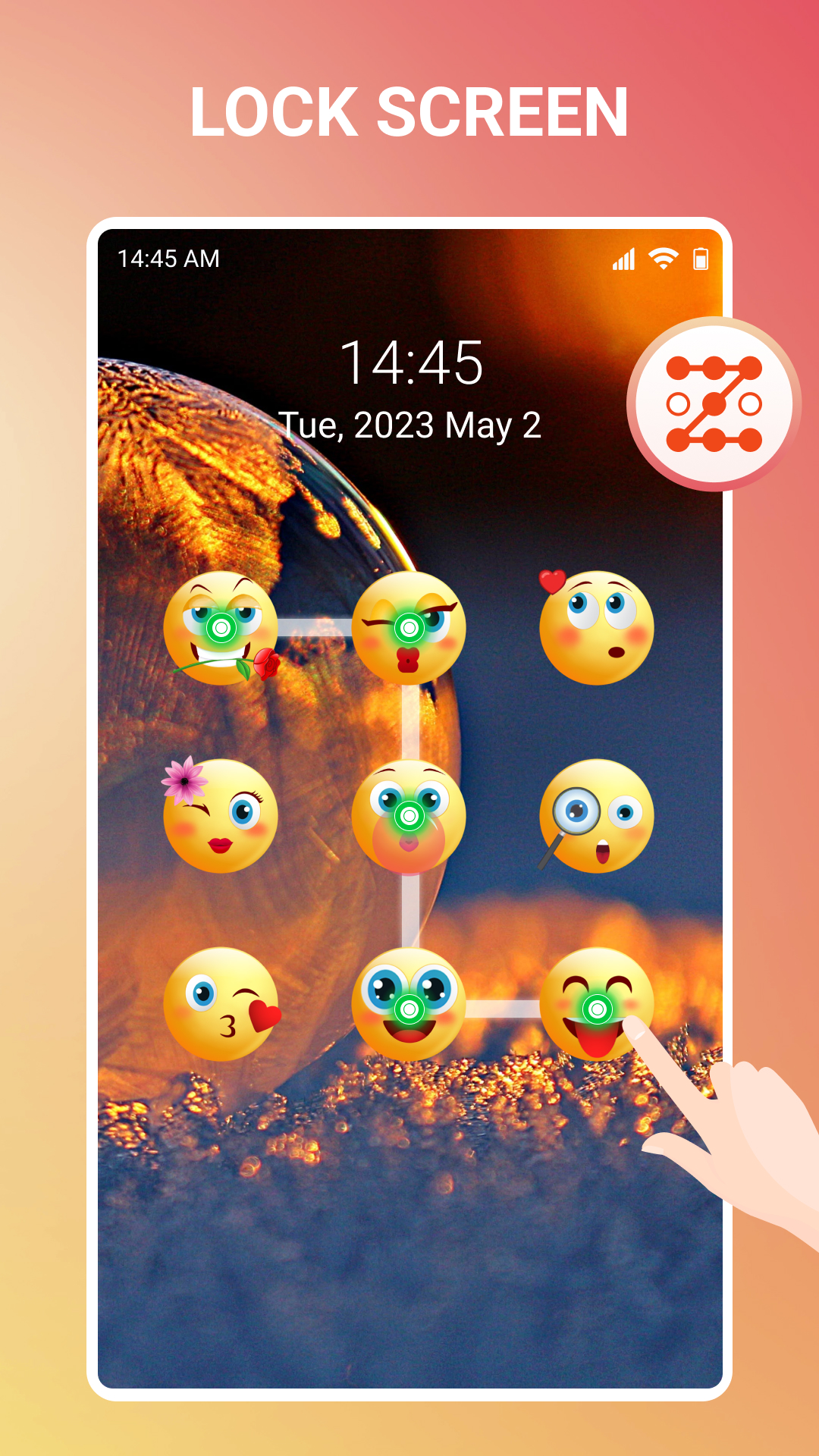 اسکرین شات 3 برنامه Emoji Lock Screen