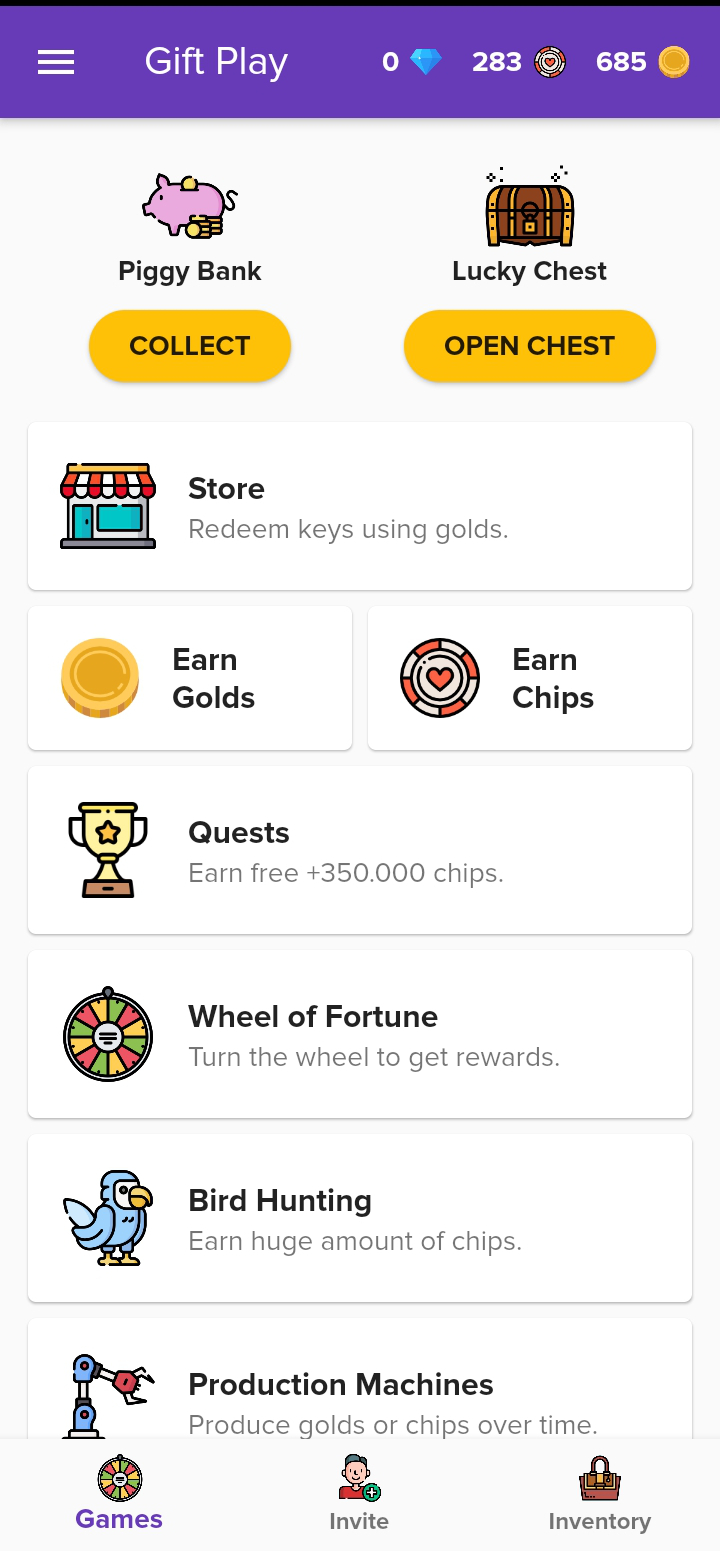 اسکرین شات 1 برنامه Gift Play - Earn Game Codes