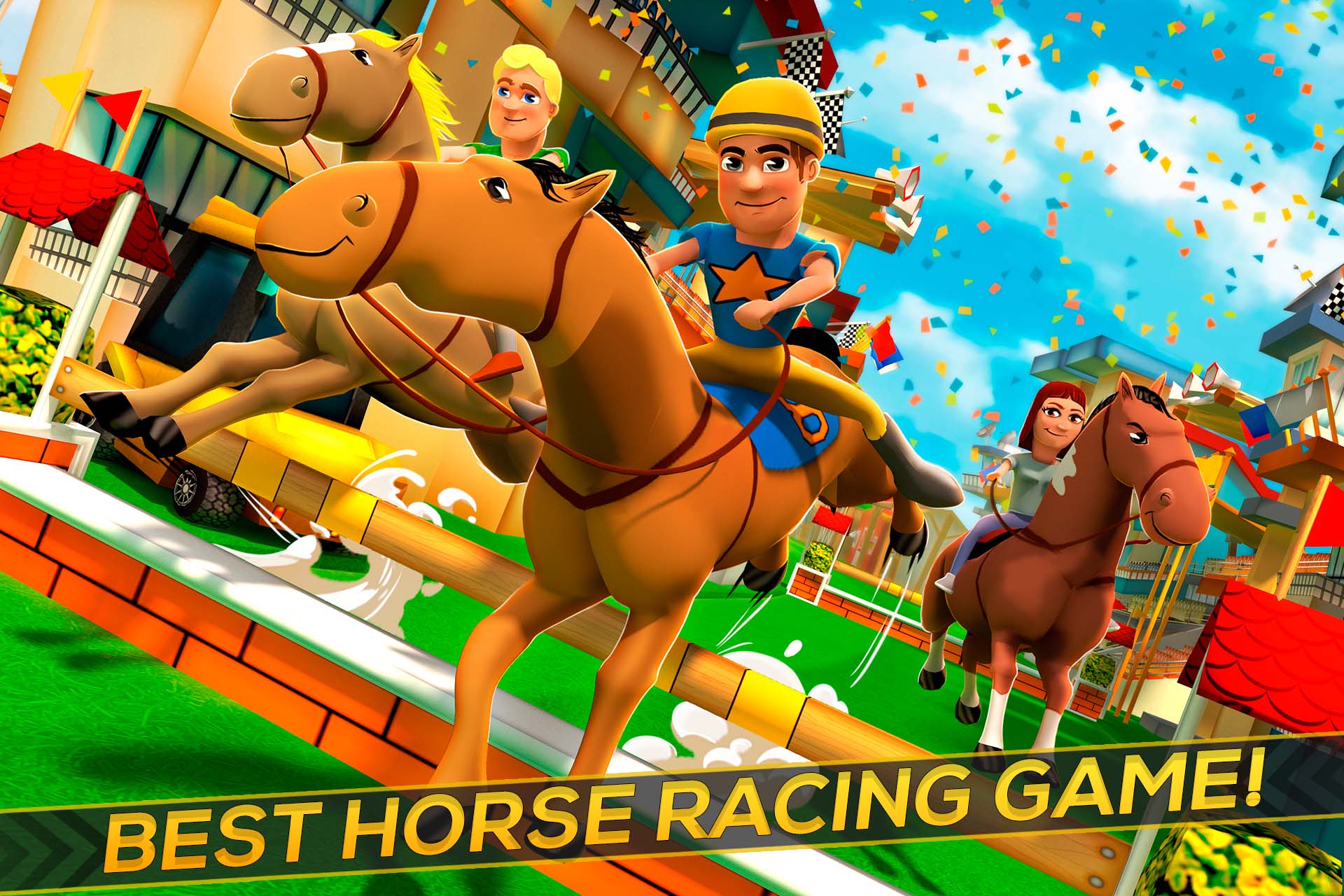 اسکرین شات 2 بازی Cartoon Horse Riding: Run Race