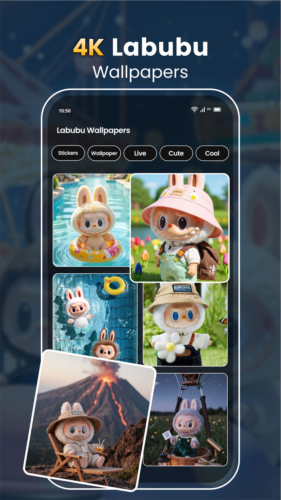 اسکرین شات 3 برنامه Labubu 4K Live Wallpapers HD