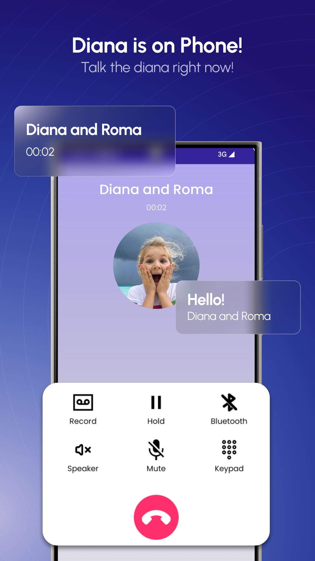اسکرین شات 5 برنامه Diana and Roma Fake Video Call