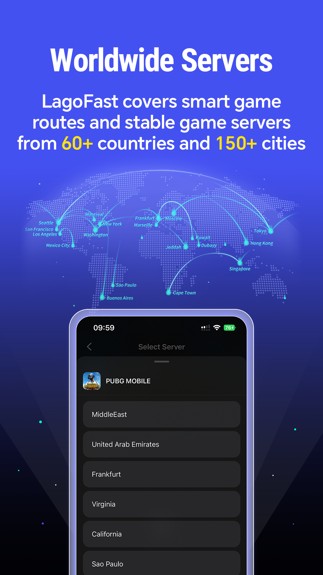 اسکرین شات 2 برنامه LagoFast Game Booster: Low Lag