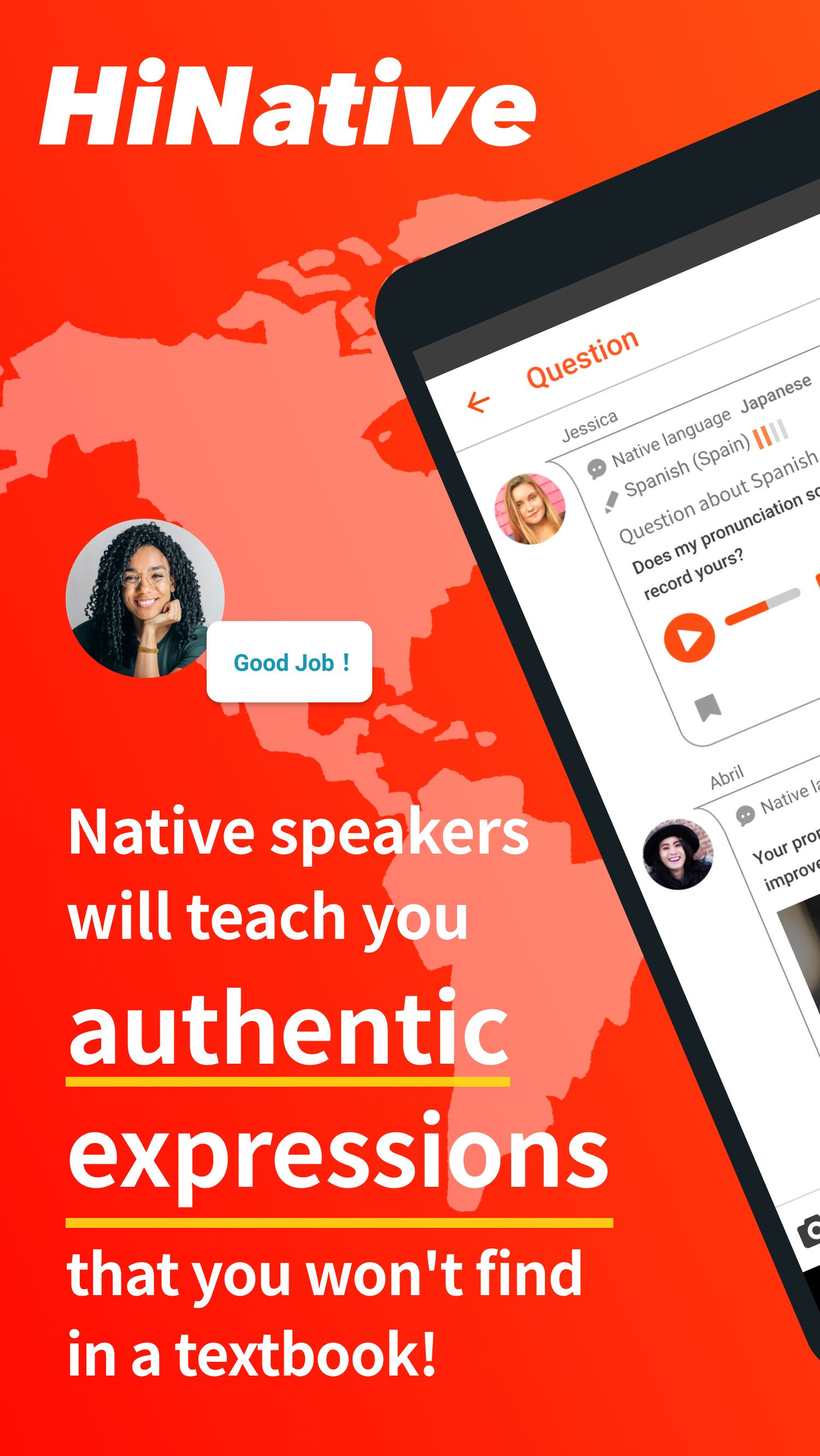 اسکرین شات 1 برنامه HiNative - Language Learning