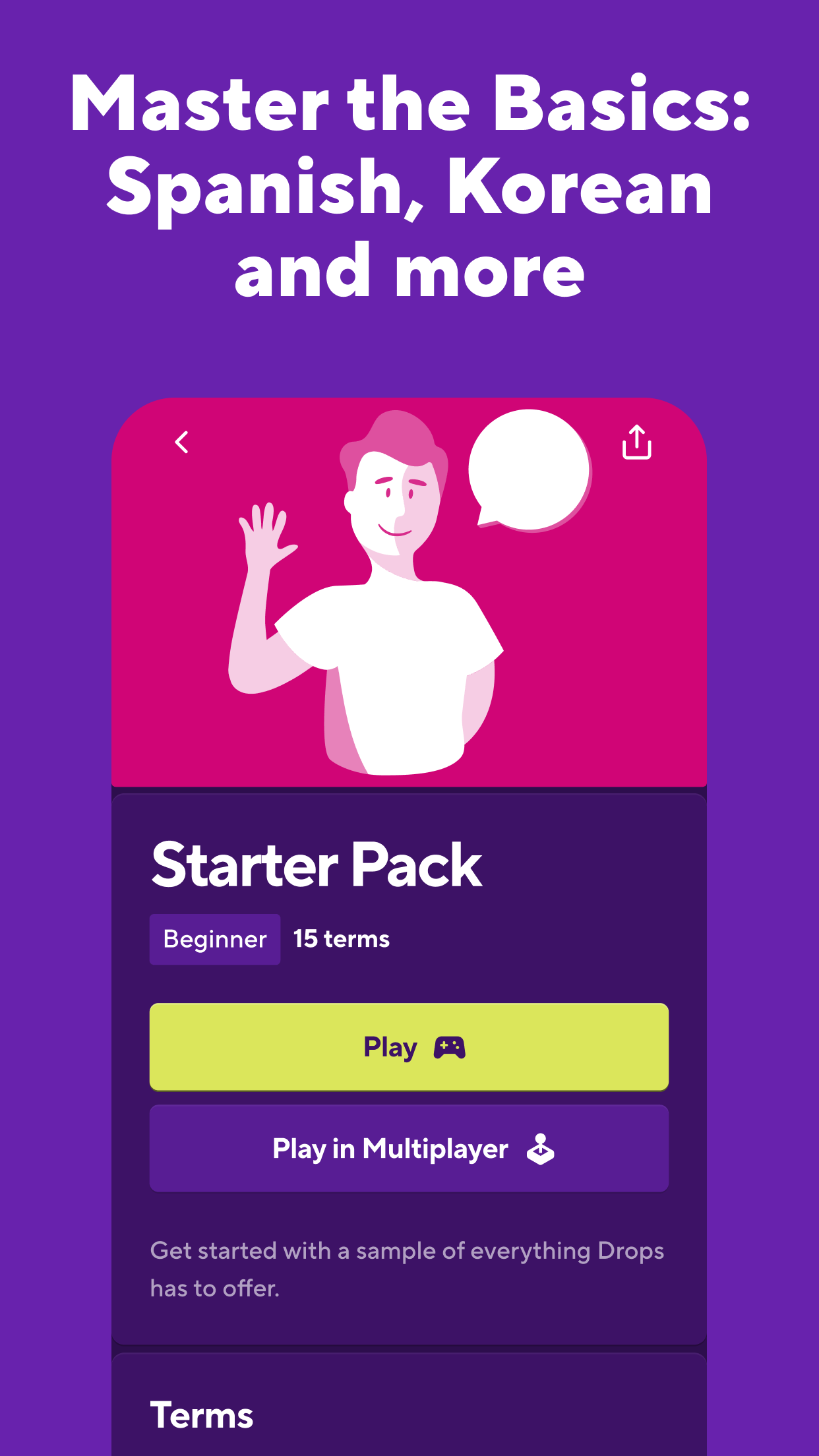 اسکرین شات 3 برنامه Drops: Language Learning Games