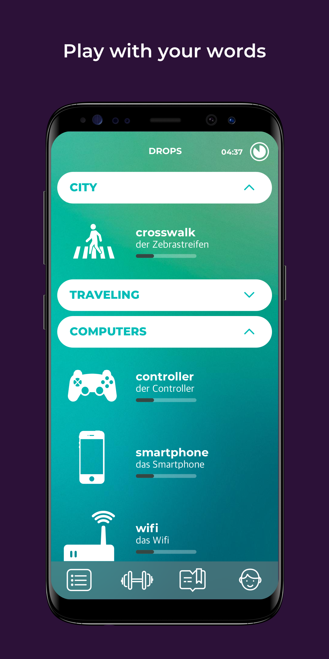 اسکرین شات 2 برنامه Drops: Learn French