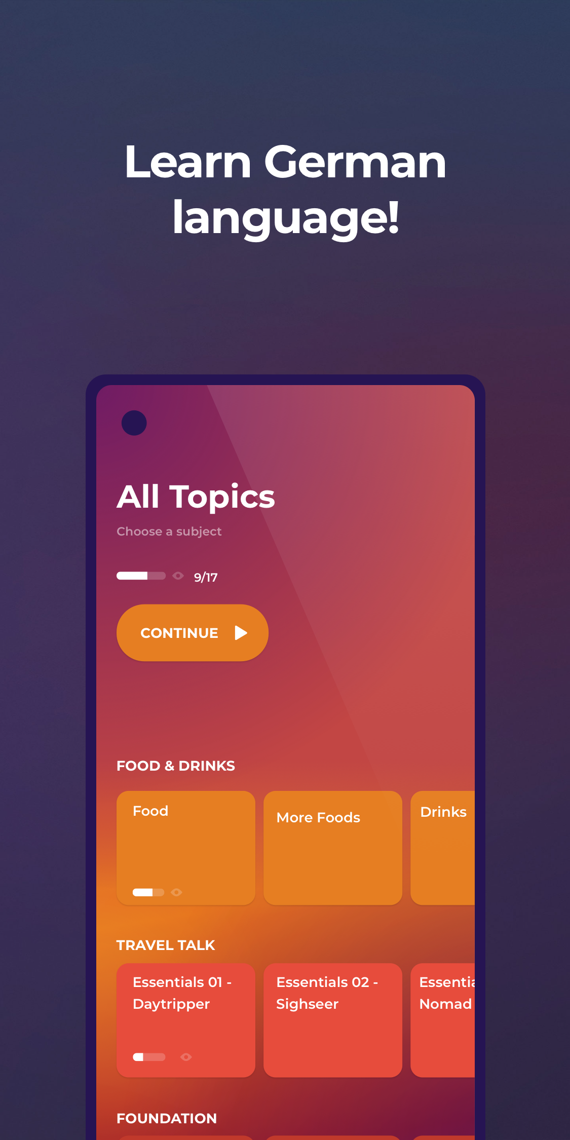 اسکرین شات 1 برنامه Drops: Learn German