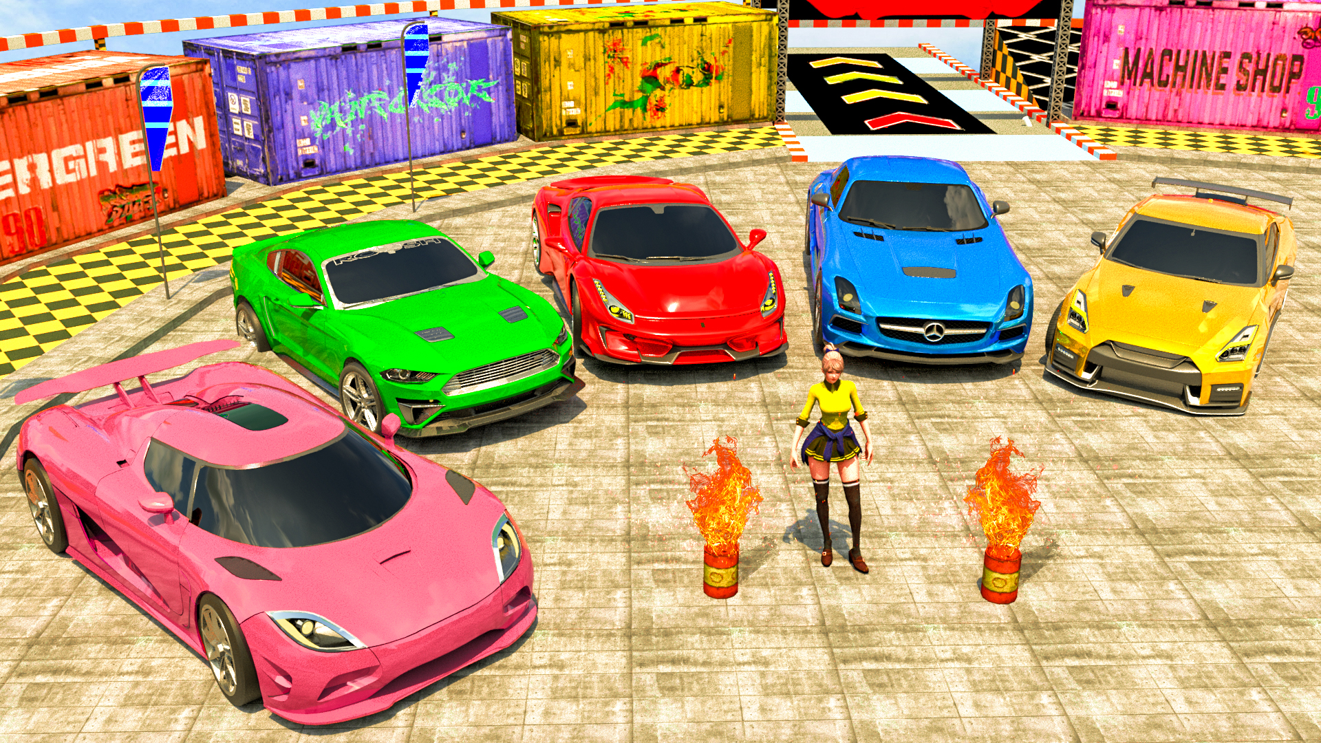 اسکرین شات 6 بازی Impossible Car Stunt Racing 3D