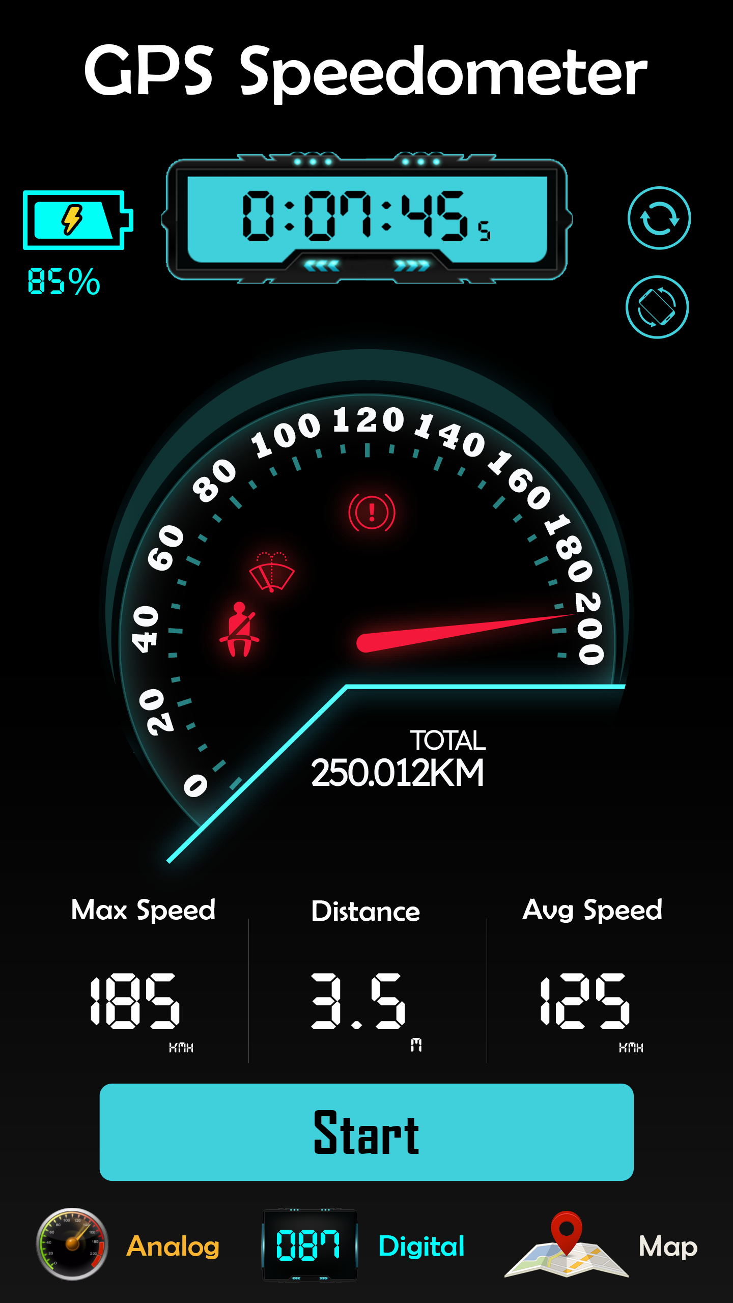 اسکرین شات 2 برنامه GPS Speedometer HUD Odometer