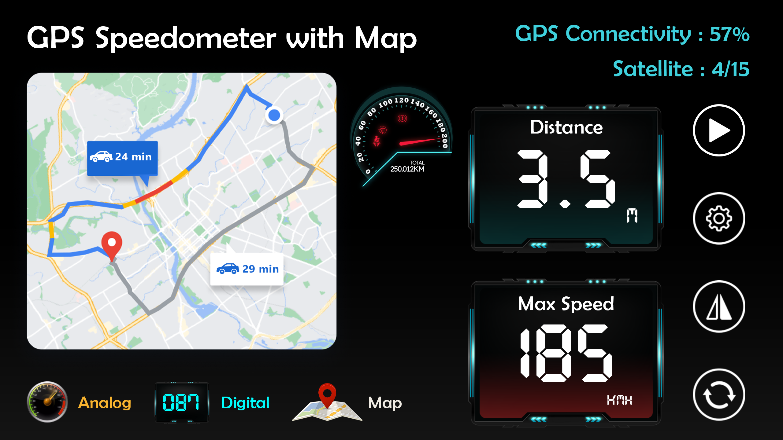 اسکرین شات 6 برنامه GPS Speedometer HUD Odometer