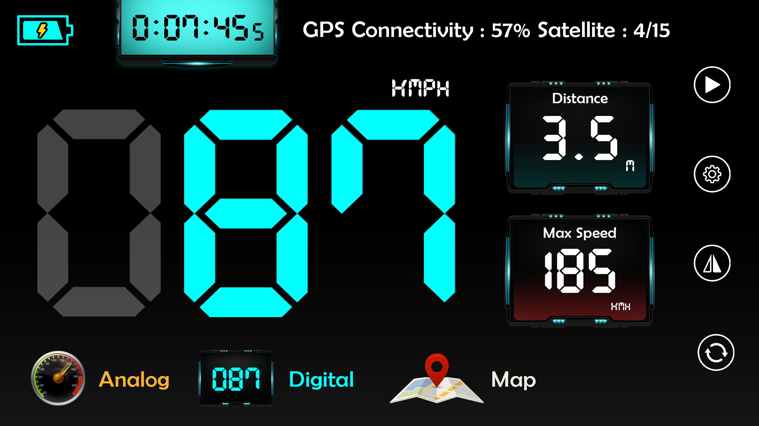 اسکرین شات 1 برنامه GPS Speedometer HUD Odometer