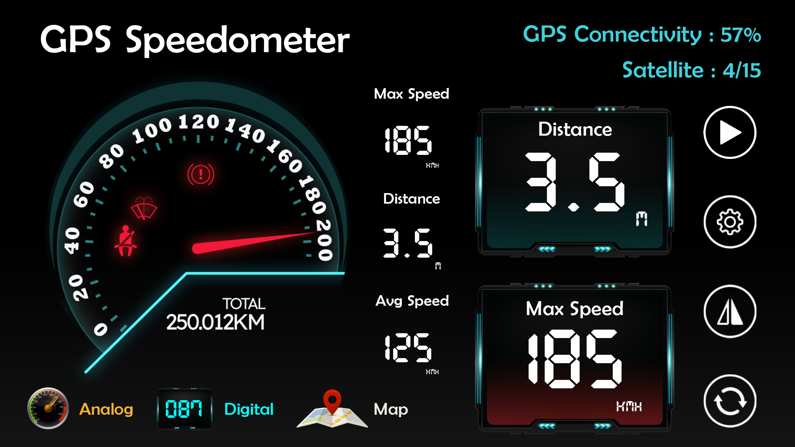 اسکرین شات 4 برنامه GPS Speedometer HUD Odometer