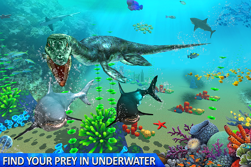 اسکرین شات 1 برنامه Sea Monster City Dinosaur Game