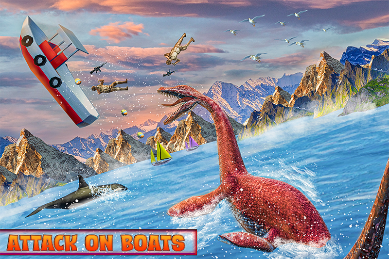 اسکرین شات 6 برنامه Sea Monster City Dinosaur Game