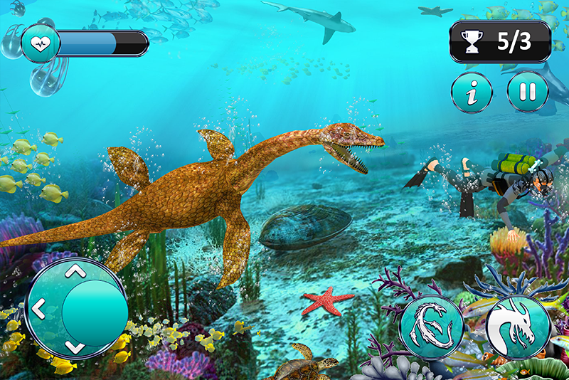 اسکرین شات 2 برنامه Sea Monster City Dinosaur Game