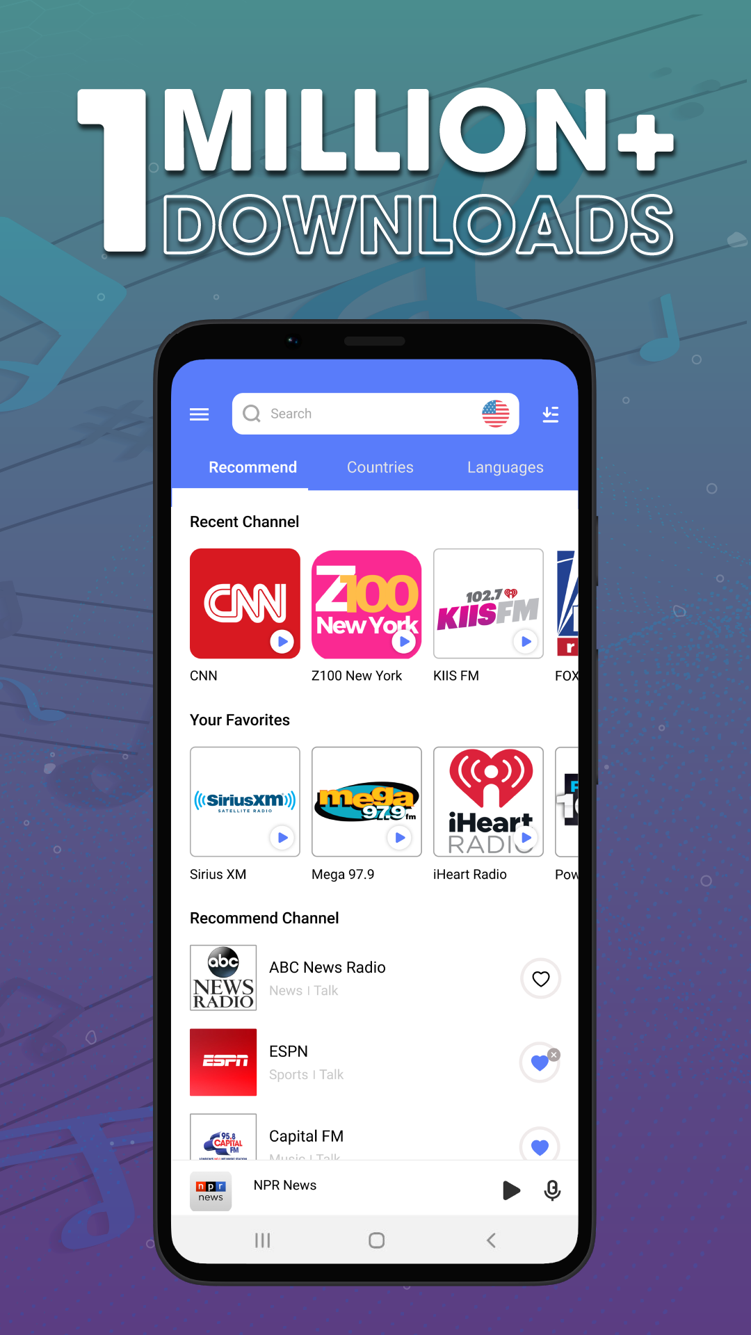 اسکرین شات 2 برنامه RadioMe: AM FM Radio Station