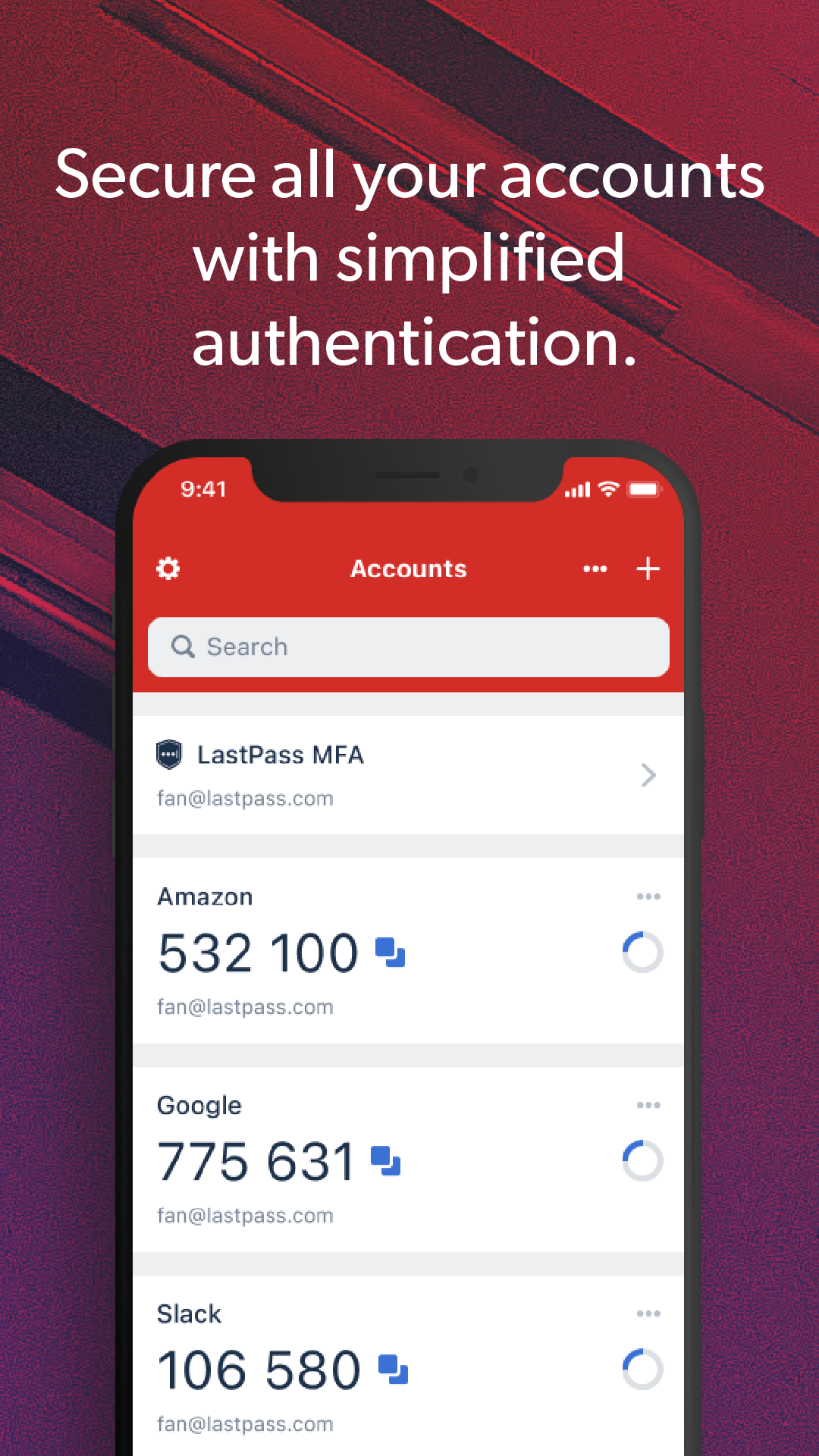 اسکرین شات 1 برنامه LastPass Authenticator