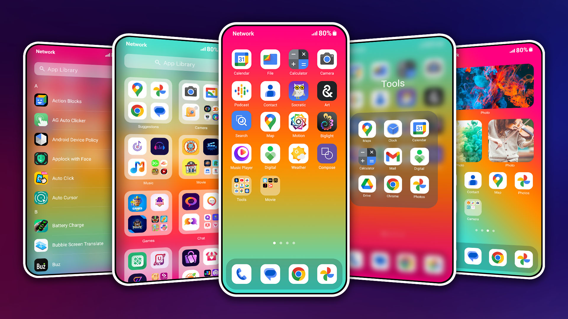 اسکرین شات 1 برنامه HiPhone Launcher OS Phone:Fast