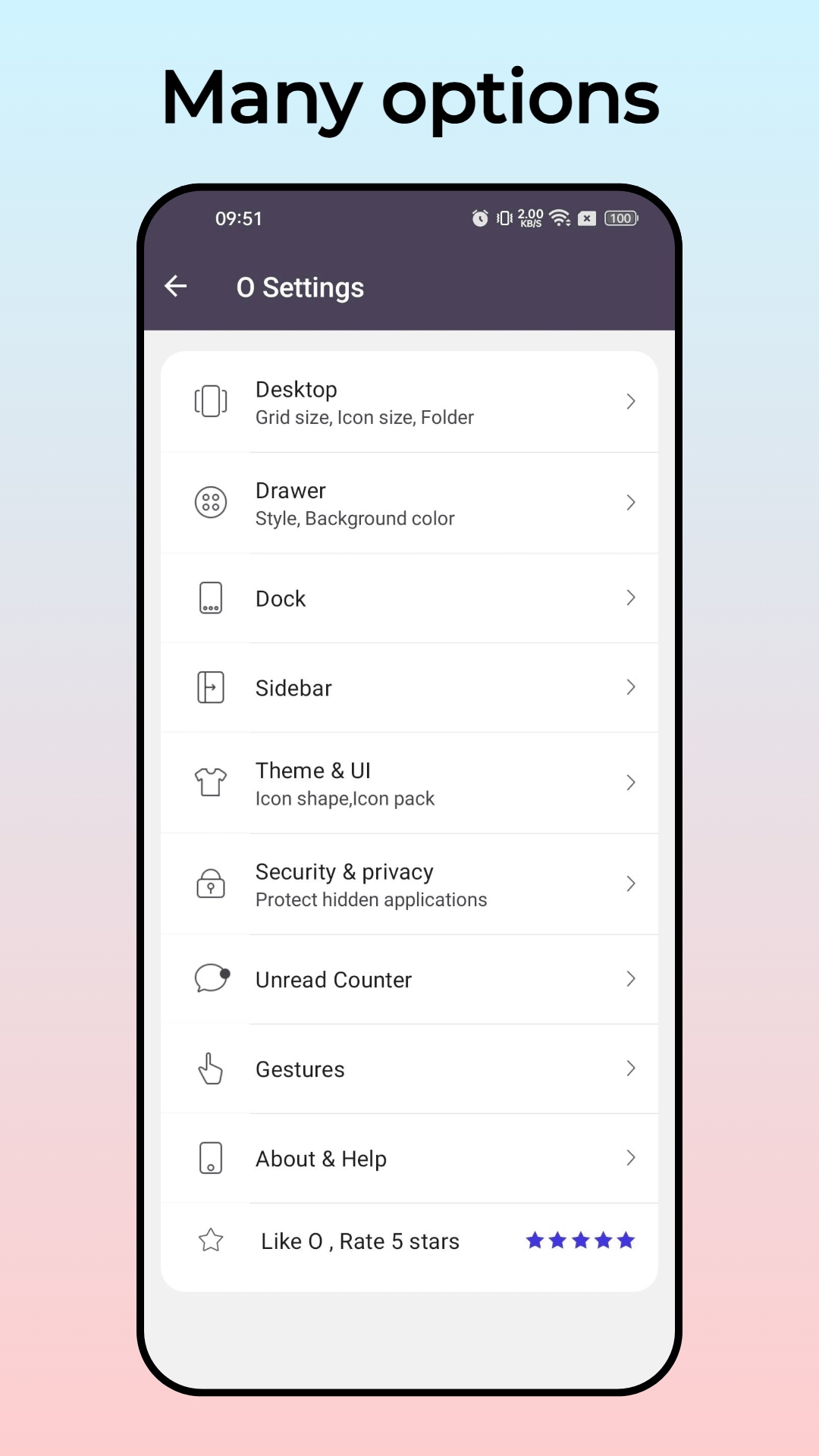 اسکرین شات 8 برنامه O Launcher, round launcher