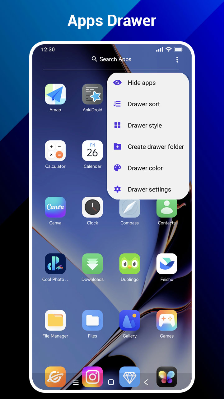 اسکرین شات 2 برنامه O Launcher (For Oppo Style)