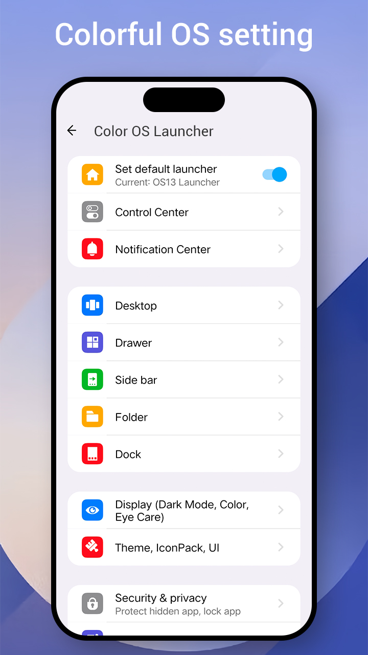 اسکرین شات 5 برنامه Colorful OS Launcher