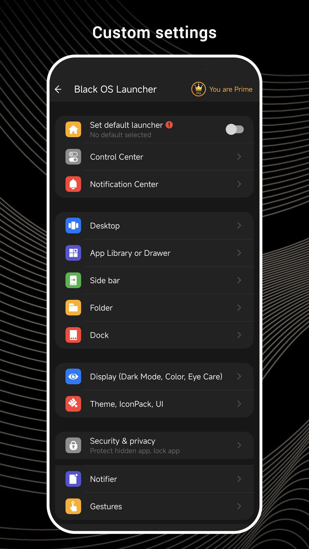 اسکرین شات 6 برنامه Black OS Launcher