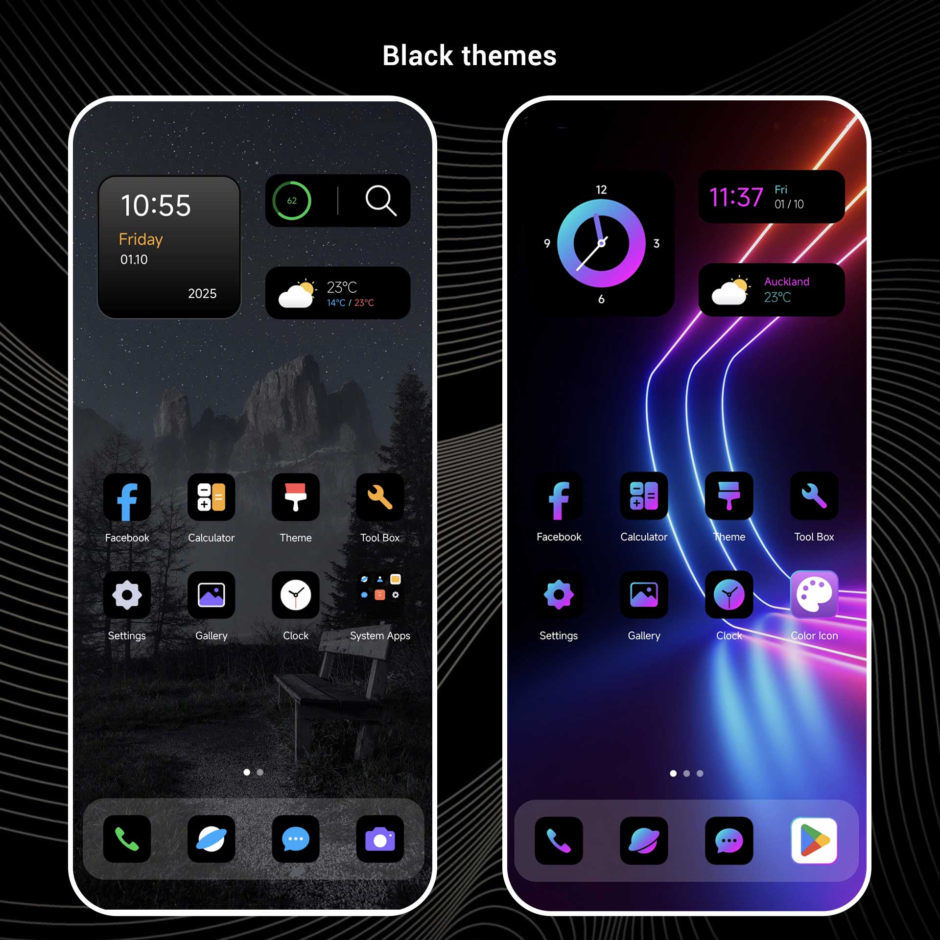 اسکرین شات 2 برنامه Black OS Launcher