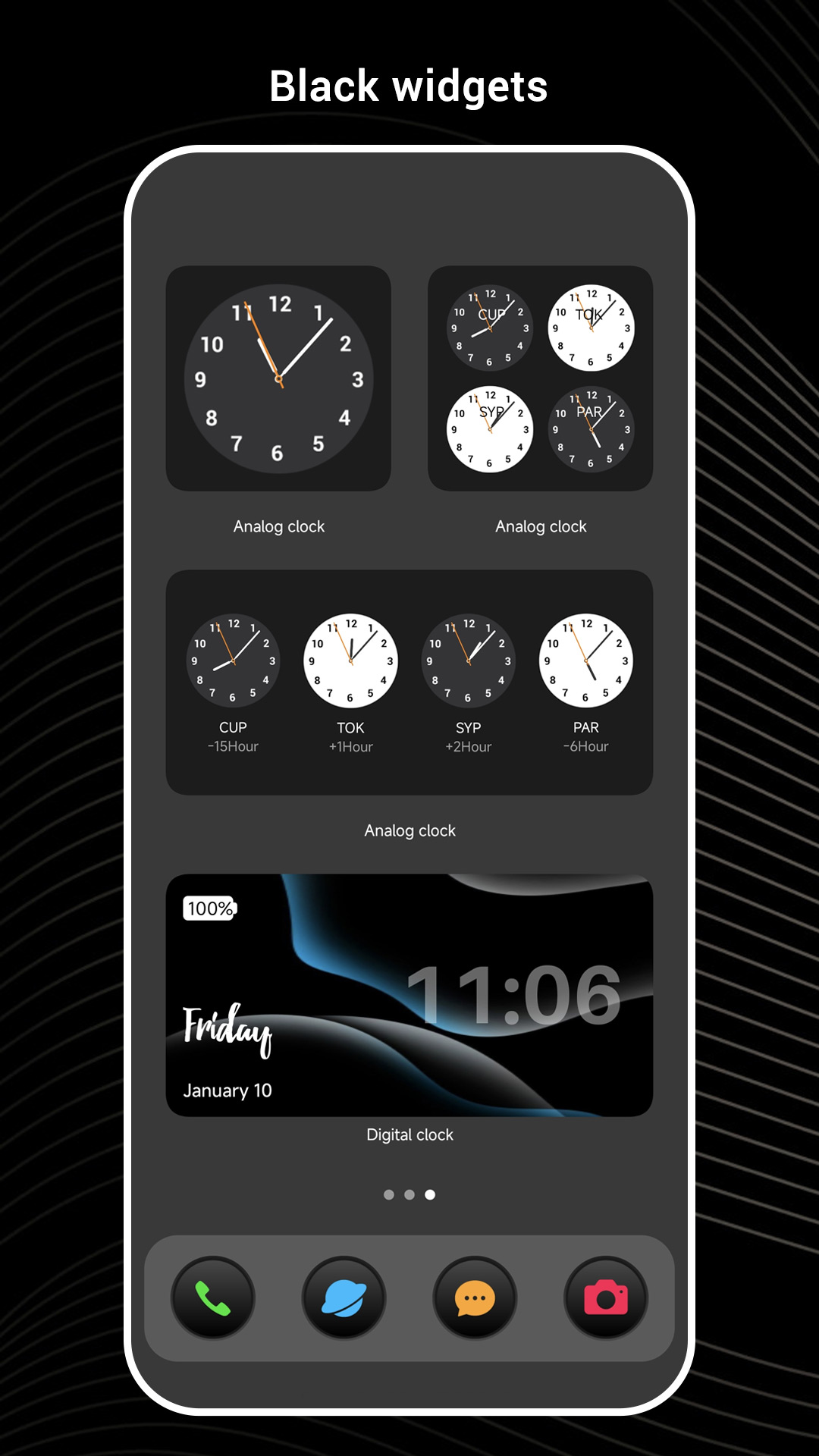 اسکرین شات 4 برنامه Black OS Launcher