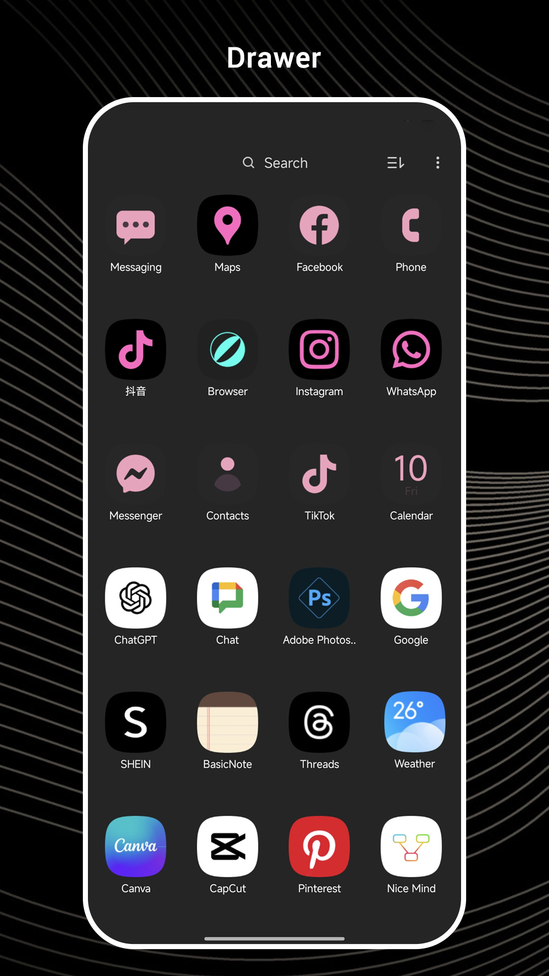 اسکرین شات 5 برنامه Black OS Launcher