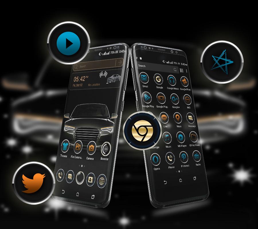 اسکرین شات 4 برنامه Black Car Launcher Theme
