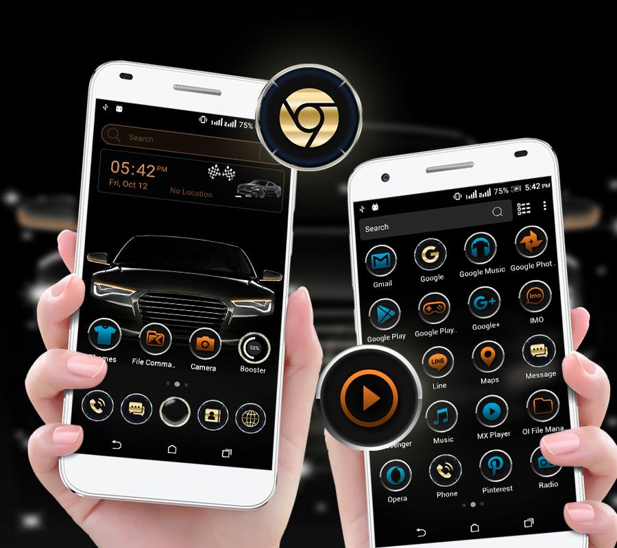 اسکرین شات 1 برنامه Black Car Launcher Theme