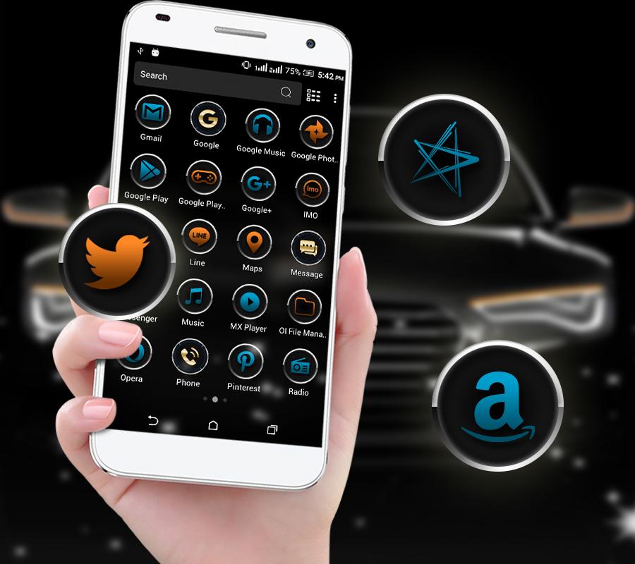 اسکرین شات 3 برنامه Black Car Launcher Theme