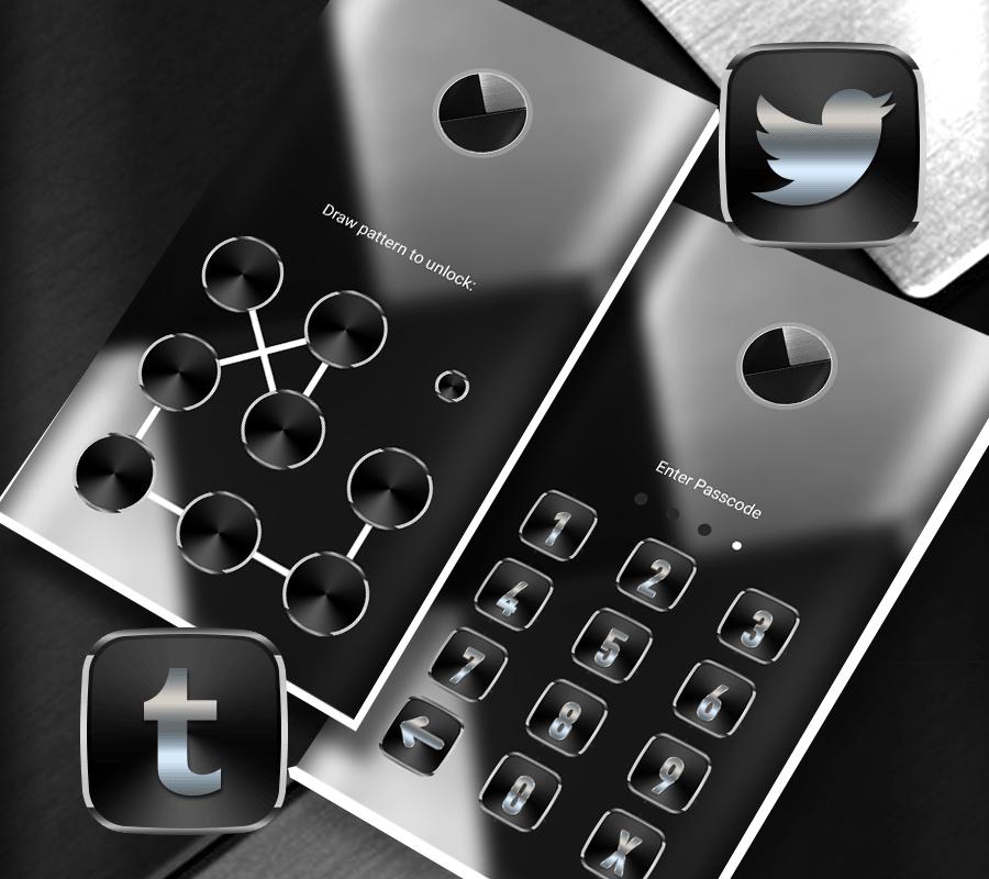 اسکرین شات 6 برنامه Black Silver Launcher Theme