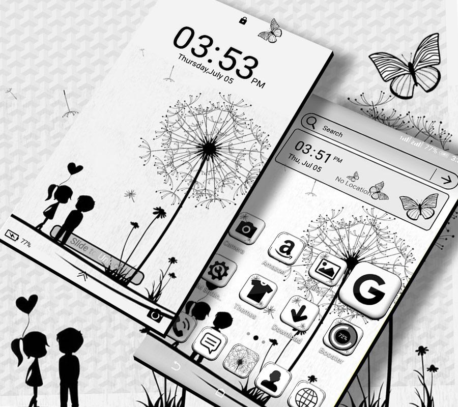 اسکرین شات 6 برنامه Black And White Launcher Theme