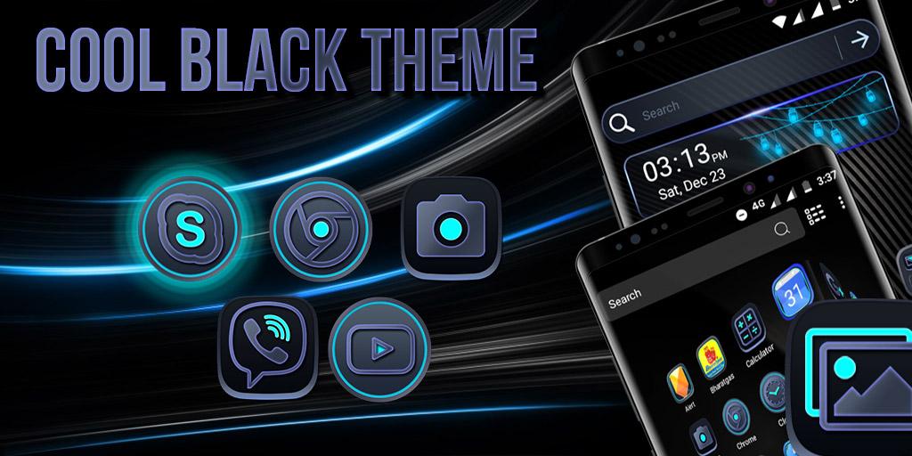 اسکرین شات 2 برنامه Cool Black Launcher Theme