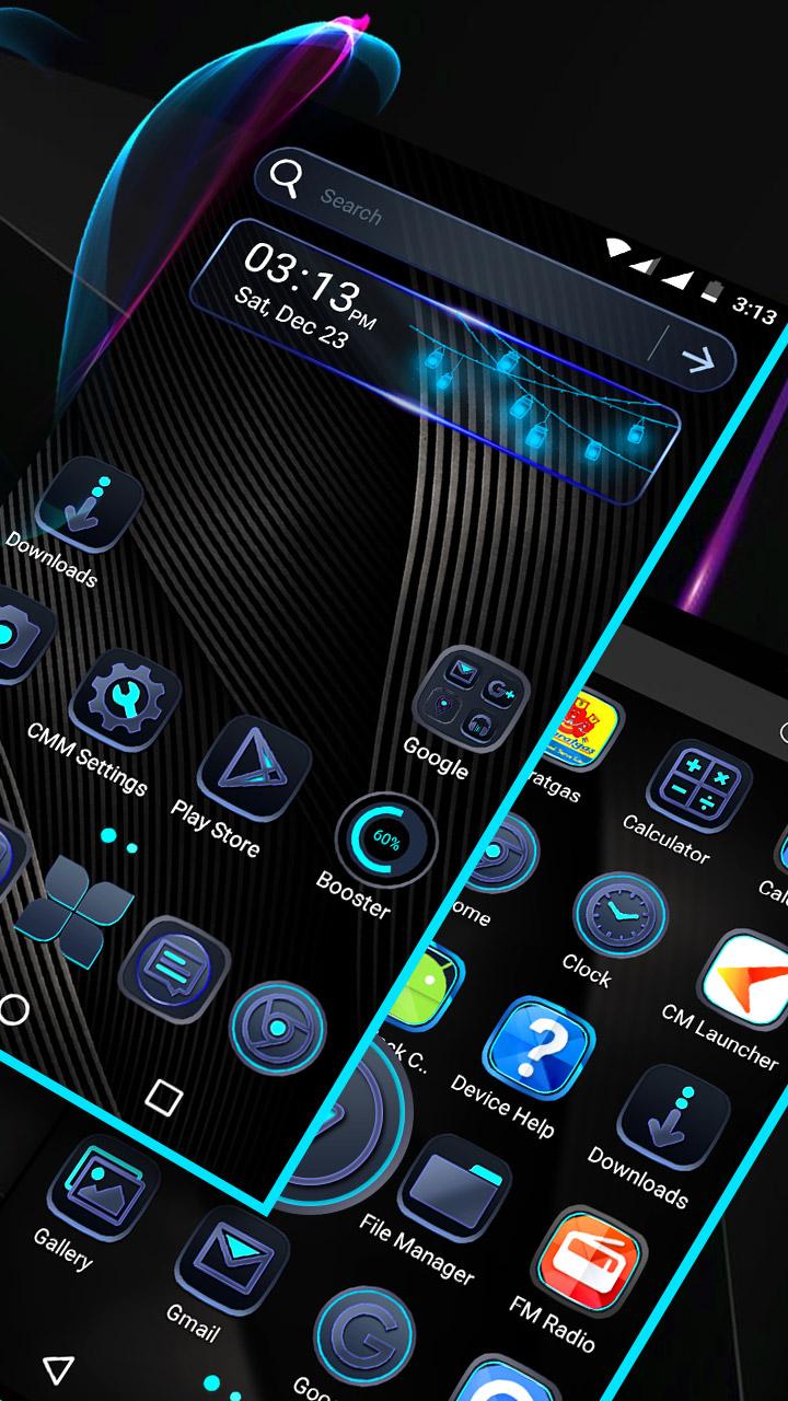 اسکرین شات 3 برنامه Cool Black Launcher Theme