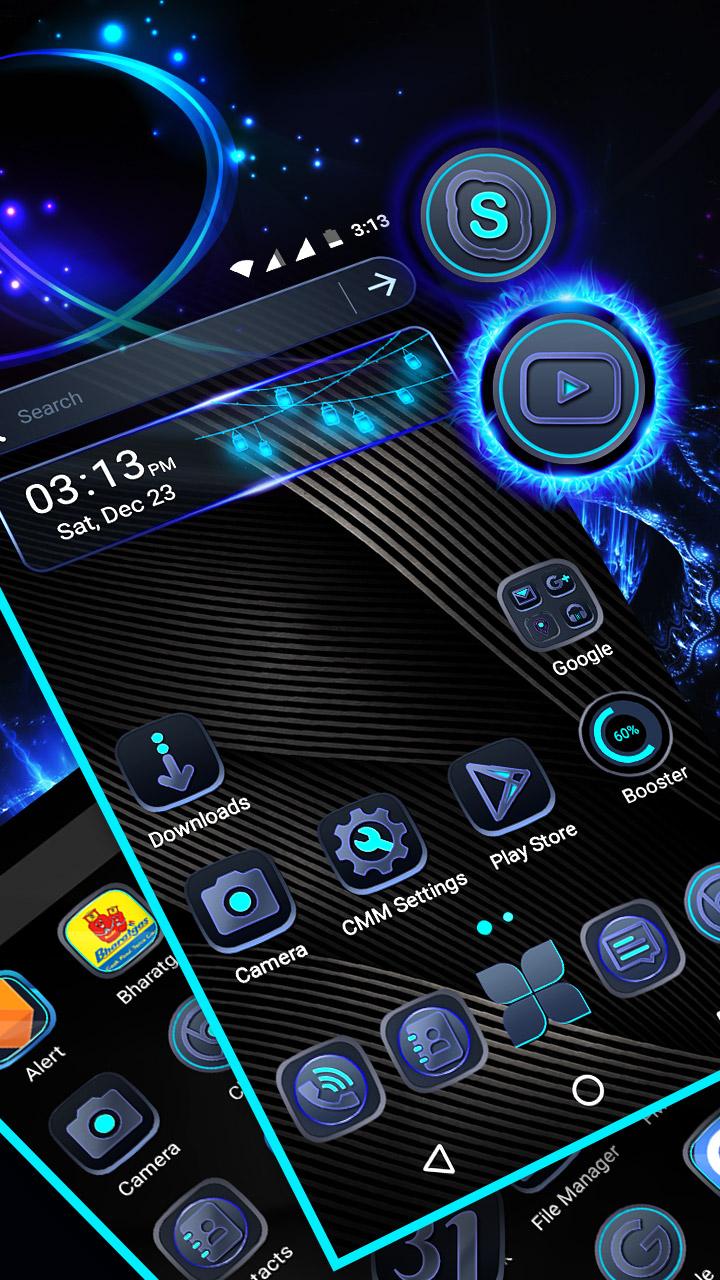 اسکرین شات 1 برنامه Cool Black Launcher Theme