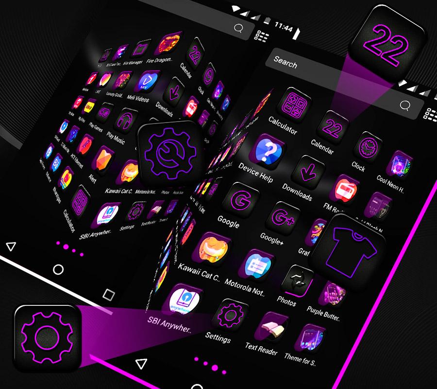 اسکرین شات 3 برنامه Crystal Black Apple Theme