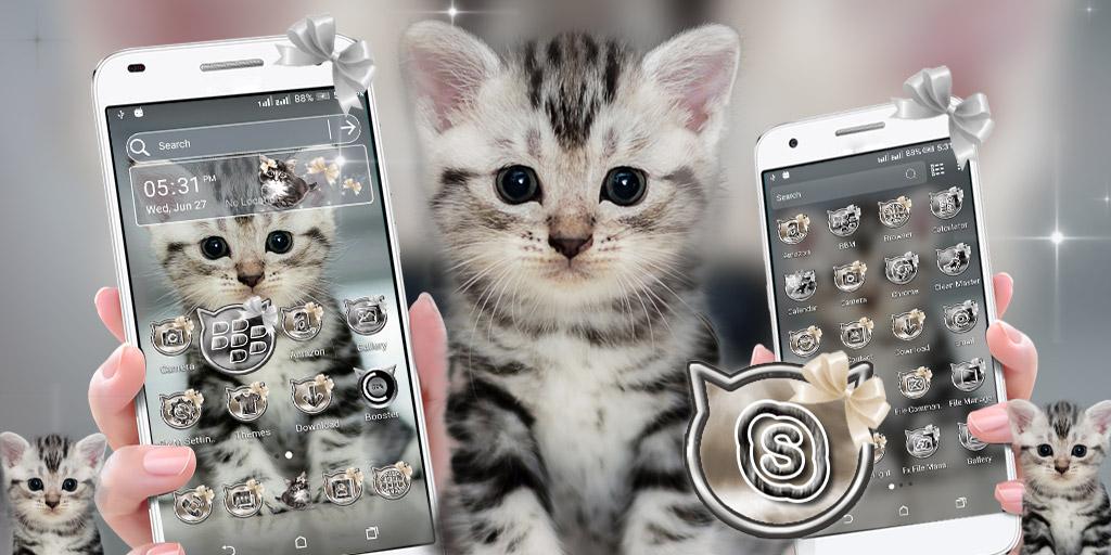 اسکرین شات 1 برنامه Cute Cat Launcher Theme