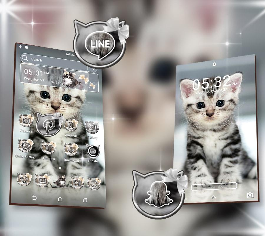 اسکرین شات 4 برنامه Cute Cat Launcher Theme