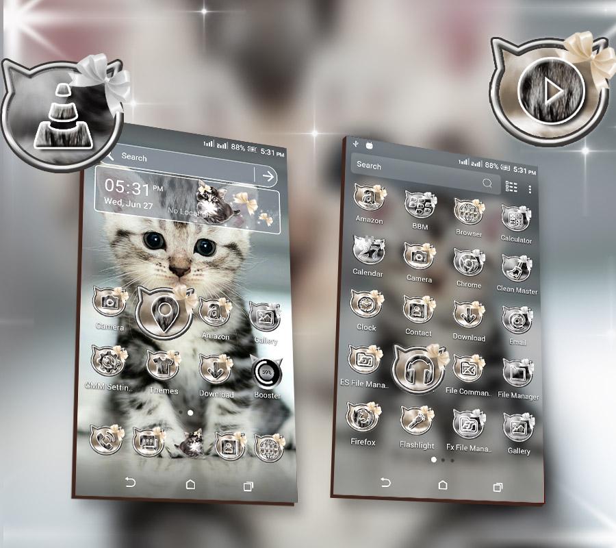 اسکرین شات 2 برنامه Cute Cat Launcher Theme