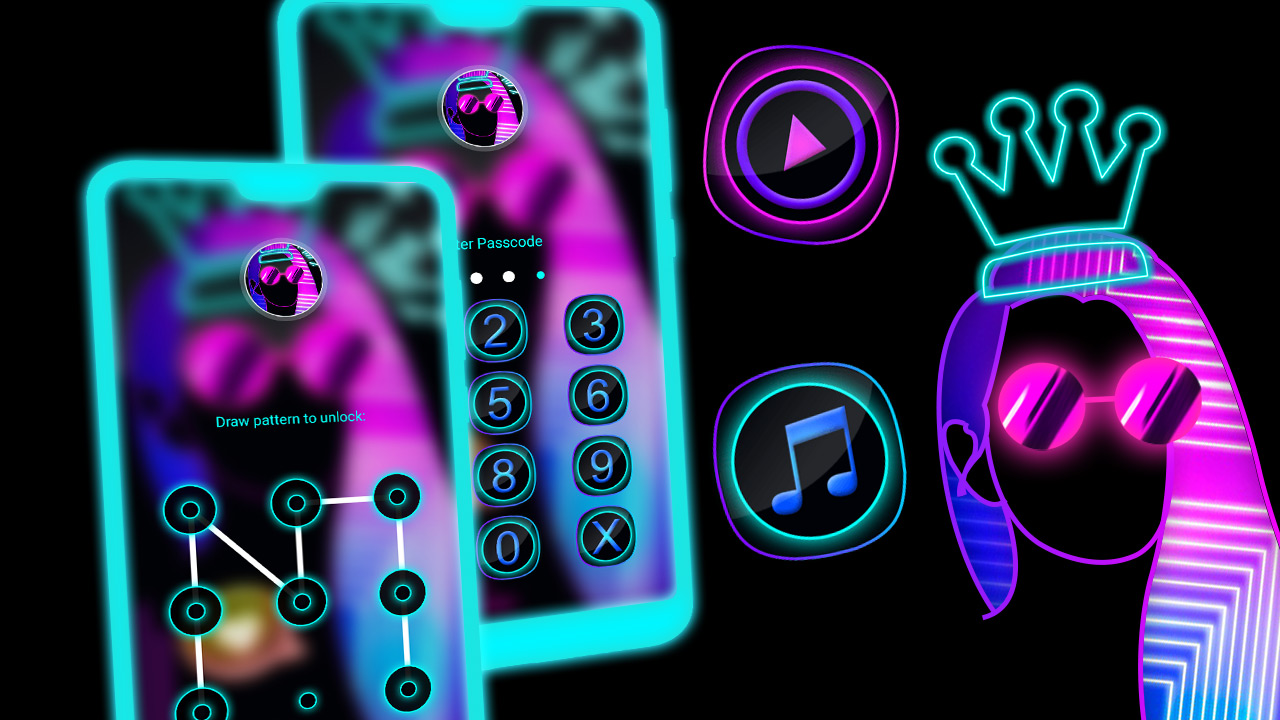 اسکرین شات 4 برنامه Dark Girly Launcher Theme