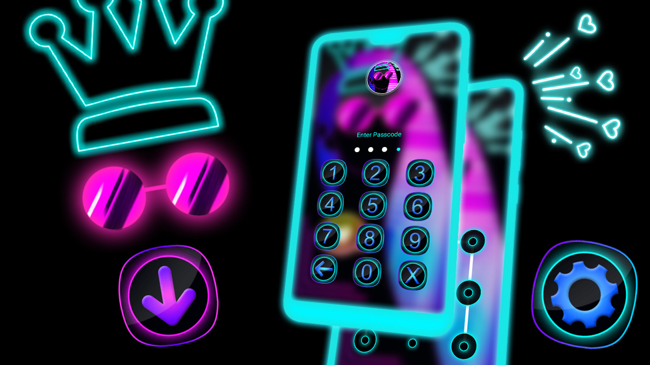اسکرین شات 5 برنامه Dark Girly Launcher Theme