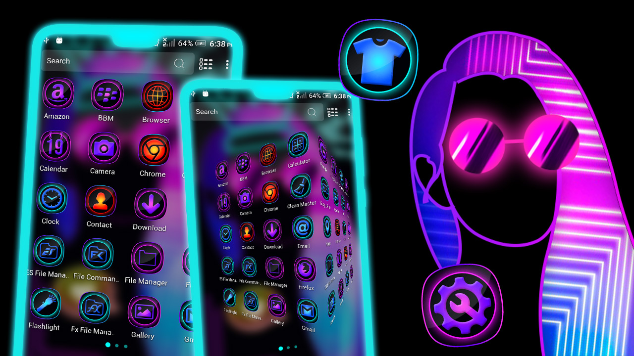 اسکرین شات 2 برنامه Dark Girly Launcher Theme