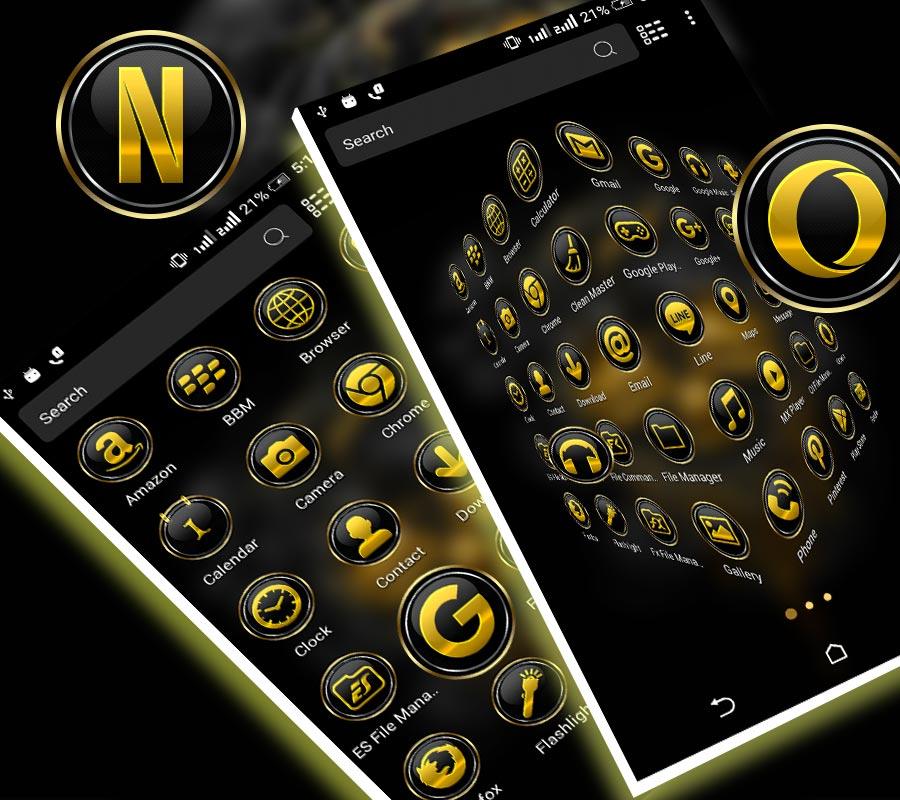 اسکرین شات 2 برنامه Gold Skull Launcher Theme