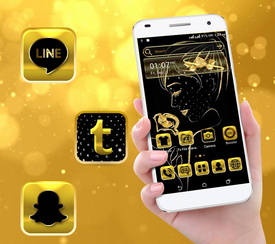اسکرین شات 1 برنامه Golden Girl Launcher Theme