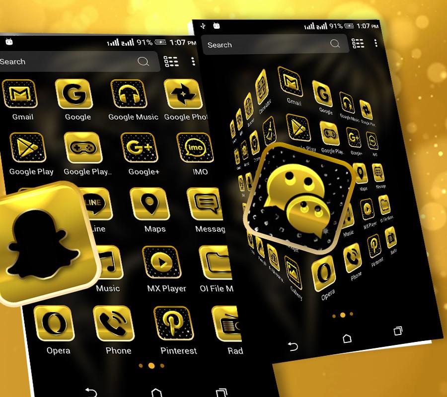 اسکرین شات 3 برنامه Golden Girl Launcher Theme