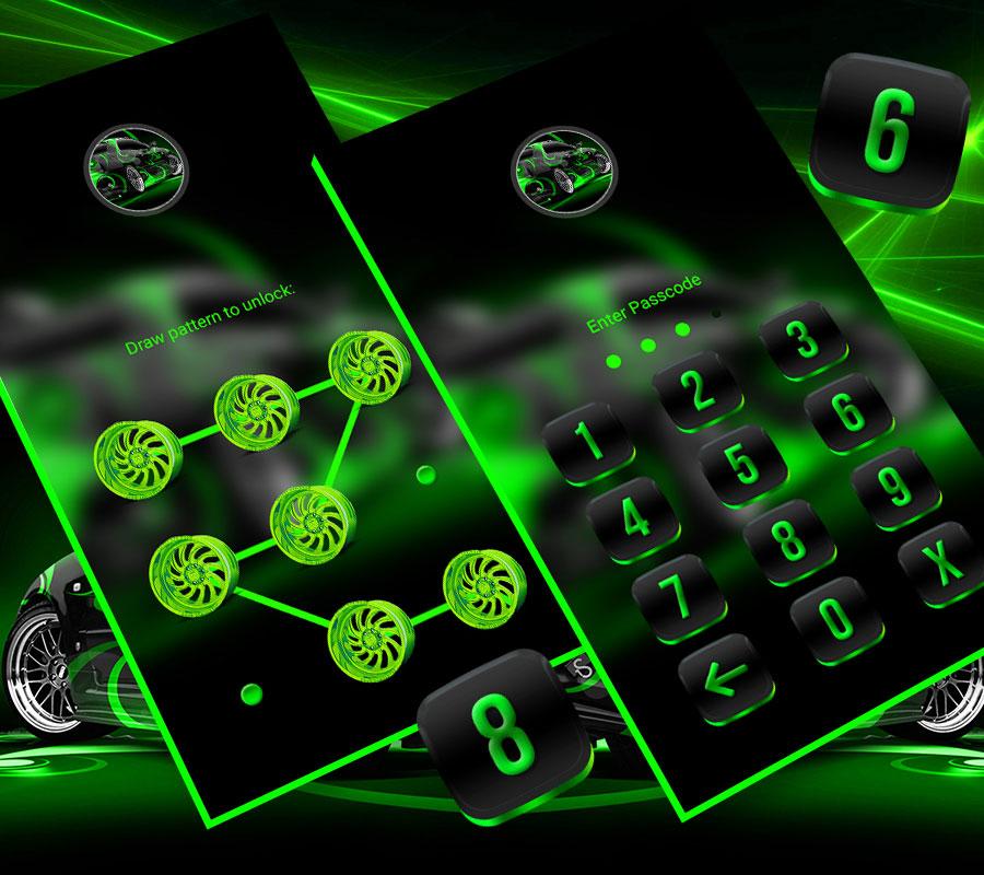 اسکرین شات 5 برنامه Neon Green Car Launcher Theme