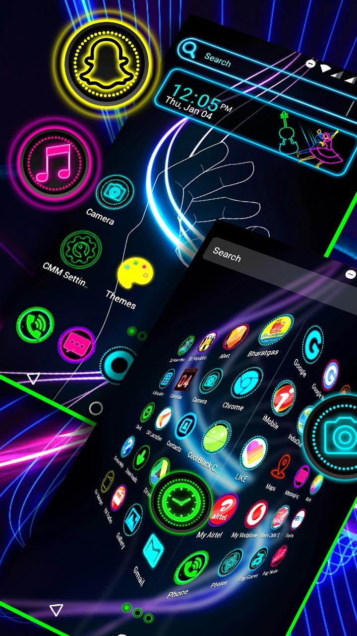 اسکرین شات 2 برنامه Neon Launcher Theme