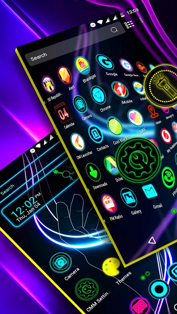 اسکرین شات 4 برنامه Neon Launcher Theme